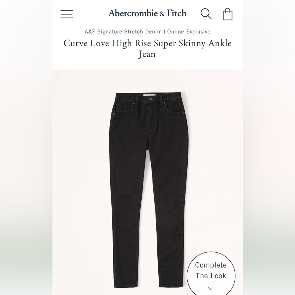 Abercrombie & Fitch Curve Love High Rise Super Skinny Ankle Jean